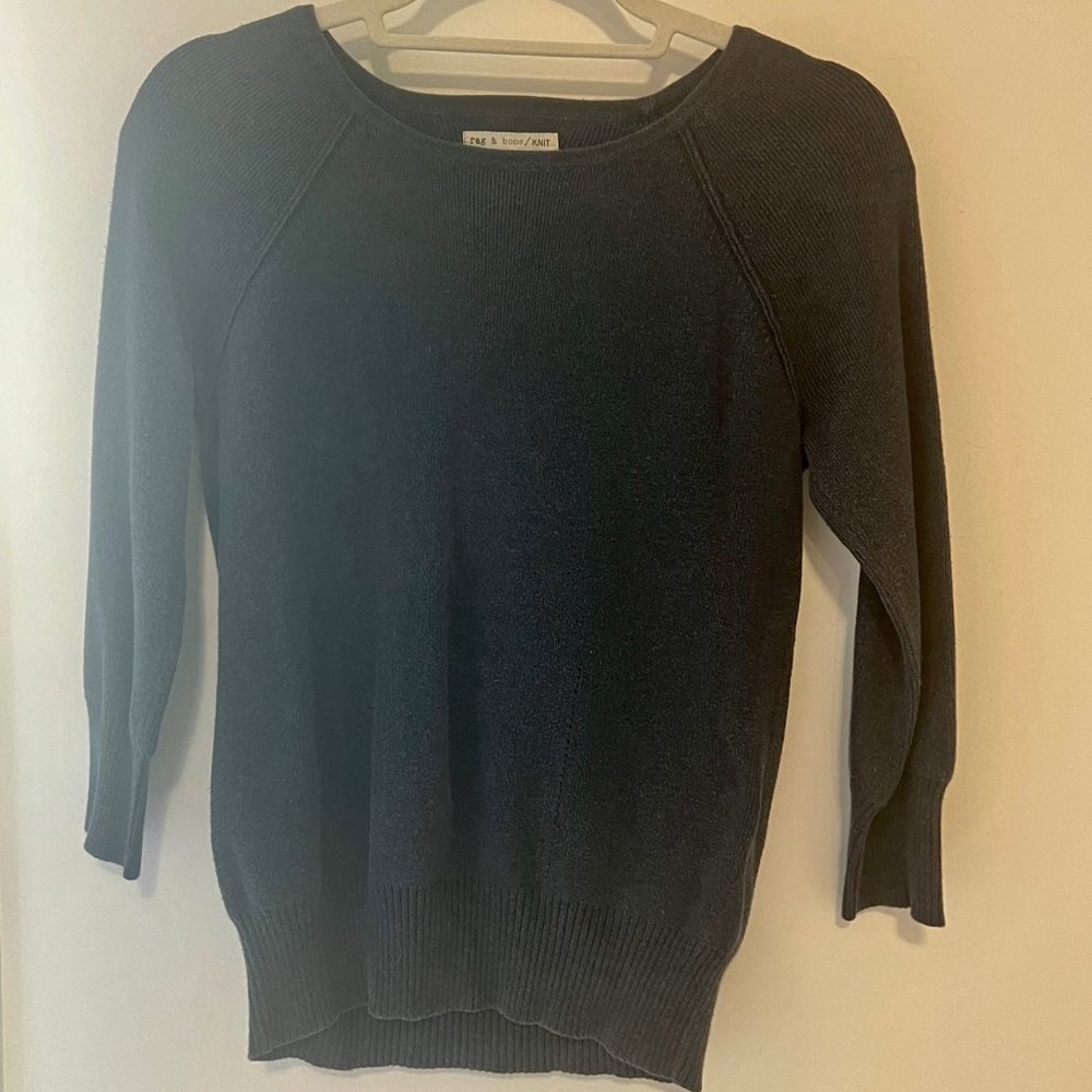 Rag & Bone 3/4 sleeve length denim blue size M